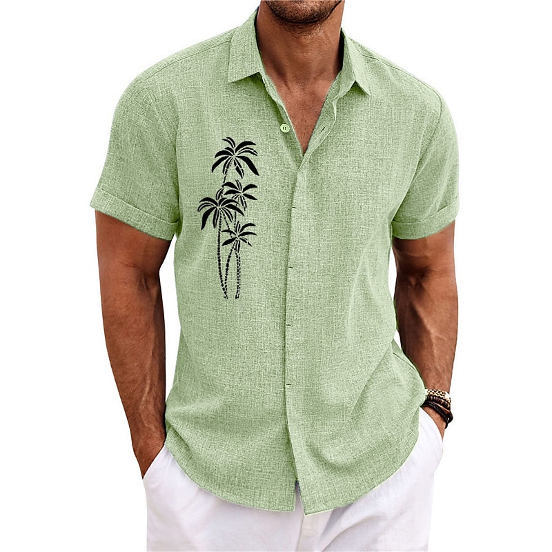 Men's Shirt Summer Hawaiian Shirt Striped GraphicGeometry Turndown B H I L R Outdoor Street Short Sleeves Print Clothing Apparel Fashion Streetwear Designer Casual
