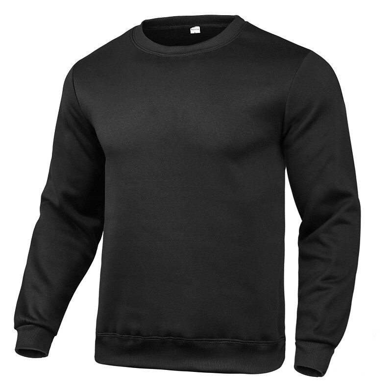 Men's Sweatshirt Fleece Sweatshirt Pullover Fleece lined Hoodie Black White Yellow Pink Red Crew Neck Plain Sports & Outdoor Casual Daily Polyester Streetwear Cool Sportswear Spring &  Fall Clothing