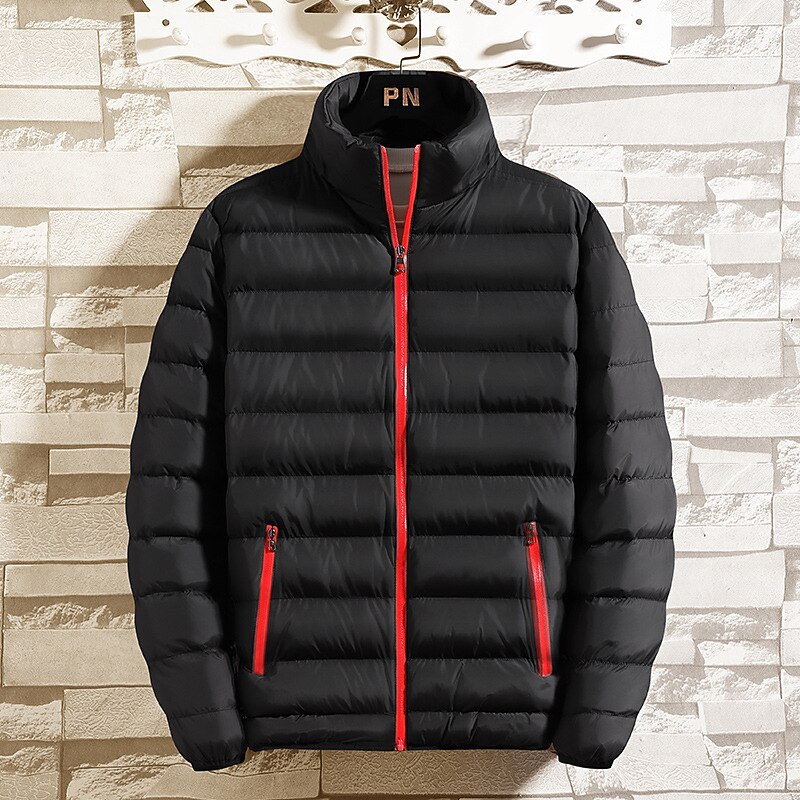 Men's Winter Coat Puffer Jacket Padded Jacket Pocket  Vacation Daily Wear Date Regular Fashion Casual Comfortable Thermal Warm Fall Winter Solid / Plain Color Black Blue Dark Blue Puffer