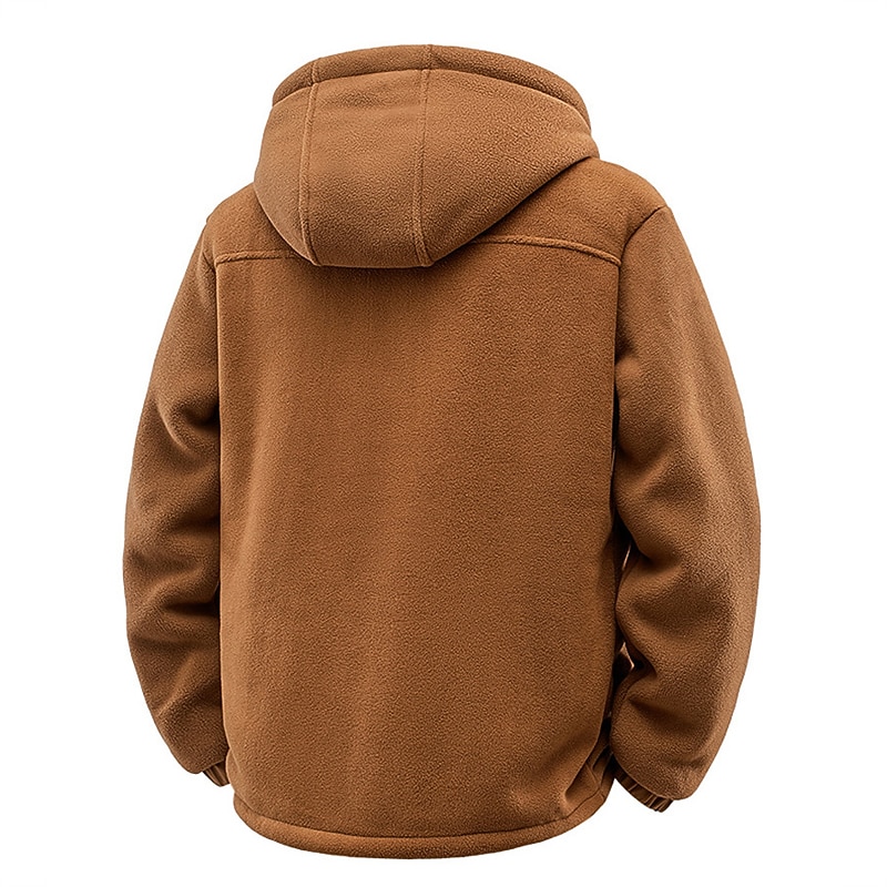 Men's Hoodie Full Zip Hoodie Zip Hoodie Sweatshirt Zip Up Hoodies Sherpa Fleece Hoodie Blue Black Army Green Brown Hooded Plain Zip Up Pocket Sports & Outdoor Daily Holiday Polyester Streetwear Basic