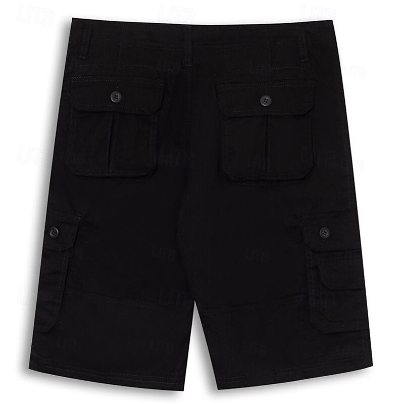 Men's Cargo Shorts Shorts Hiking Shorts Multi Pocket Plain Wearable Knee Length Outdoor Casual Daily Sports Fashion Black Yellow