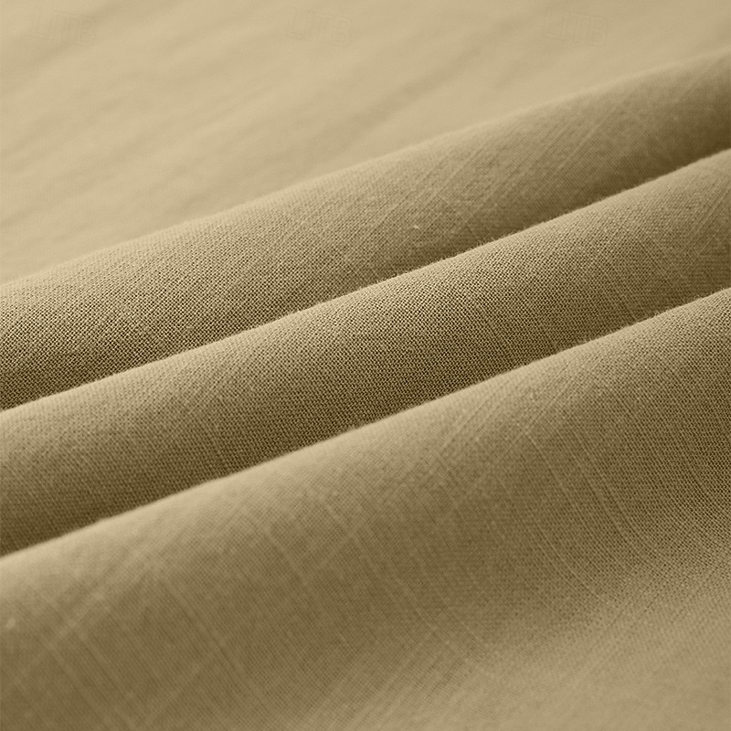 3-Pack Men's Linen Shirt Summer Shirt Casual Shirt Band Collar Shirt Plain Casual Beach Black+Gray+Green Black+White+Gray black+white+green black+khaki+green Short Sleeve Stand Collar Spring & Summer Summer