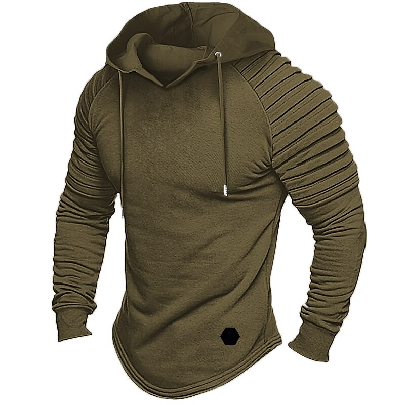 Men's Hoodie Black White Army Green Red Khaki Hooded Plain Sports & Outdoor Daily Holiday Streetwear Cool Casual Fall & Winter Clothing Apparel Hoodies Sweatshirts  Long Sleeve