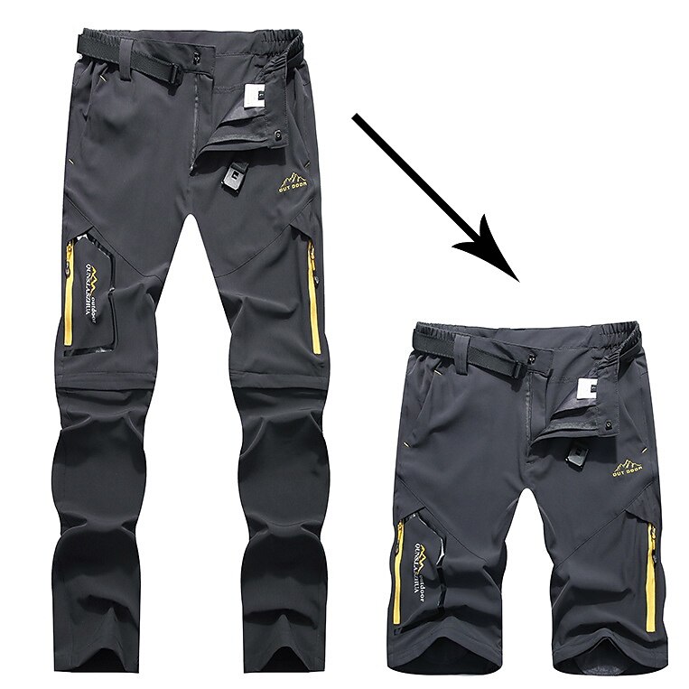 Men's Convertible Pants / Zip Off Outdoor Fishing Travel Hiking Cargo Work Safari Pants Trousers Summer Waterproof Quick Dry Lightweight Breathable Elastane Zipper Pocket Elastic Waist Bottoms