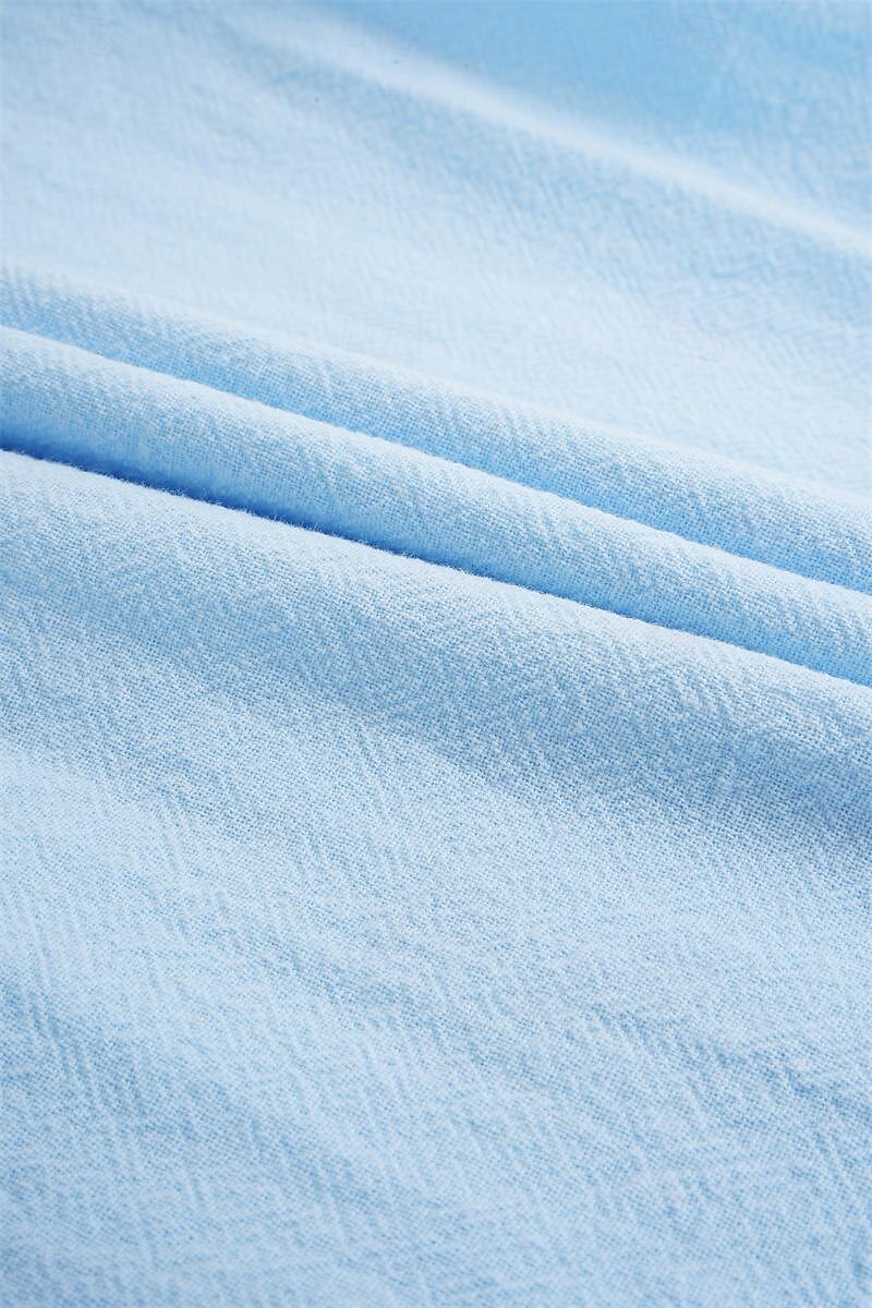 Men's Shirt Linen Shirt Summer Shirt Beach Wear Button Up Shirt Plain Casual Daily Black White Pink Navy Blue Long Sleeve Turndown Spring & Summer Clothing Apparel