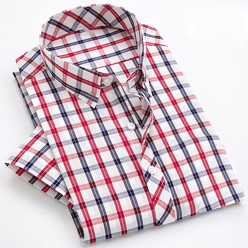 Men's Dress Shirt Light Yellow Pink Red Short Sleeve Turndown Summer Spring Wedding Going out Clothing Apparel