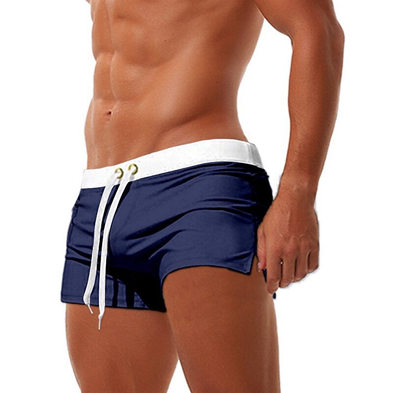 Men's Swim Shorts Swim Trunks Board Shorts Swim Brief Drawstring Elastic Waist Zipper Pocket Solid Color Breathable Quick Dry Short Casual Daily Beach Fashion Classic Style ArmyGreen Black