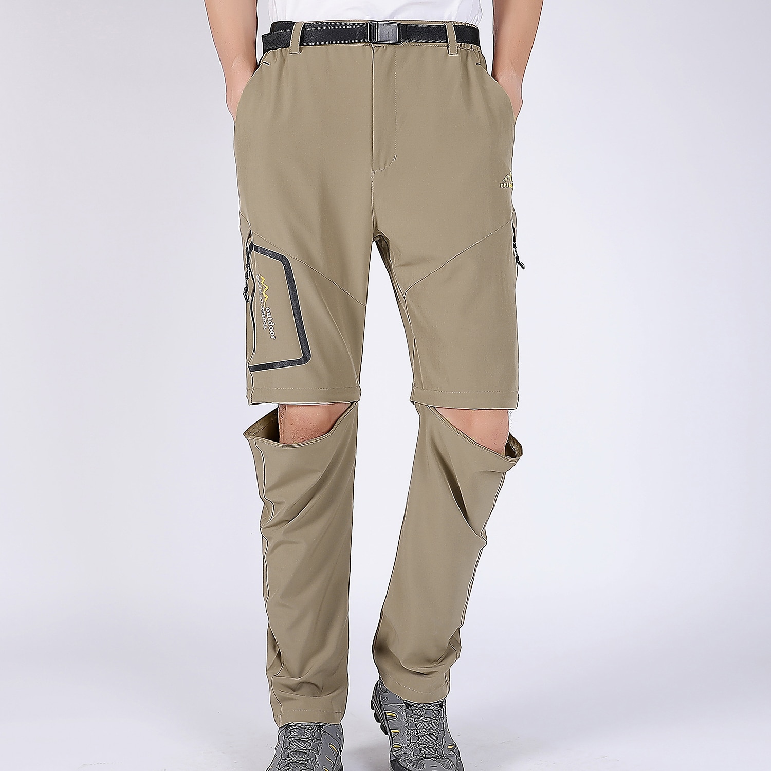 Men's Convertible Pants / Zip Off Outdoor Fishing Travel Hiking Cargo Work Safari Pants Trousers Summer Waterproof Quick Dry Lightweight Breathable Elastane Zipper Pocket Elastic Waist Bottoms