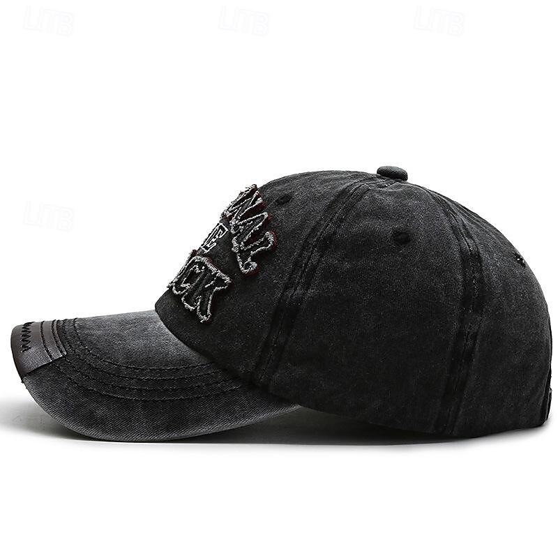 Men's Baseball Cap Sun Hat Trucker Hat Black Navy Blue Cotton Embroidered Vintage Fashion Casual Street Daily Letter Adjustable Sunscreen Breathable