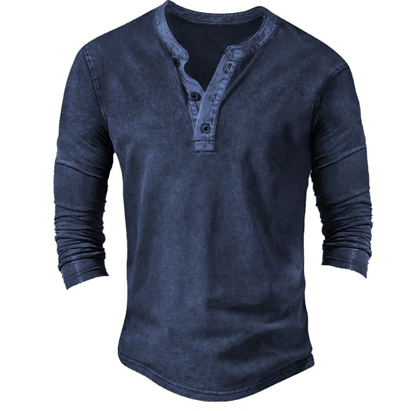 Men's T shirt Tee Henley Shirt Tee Top Long Sleeve Shirt Color Block Henley Street Vacation Long Sleeve Clothing Apparel Fashion Designer Basic