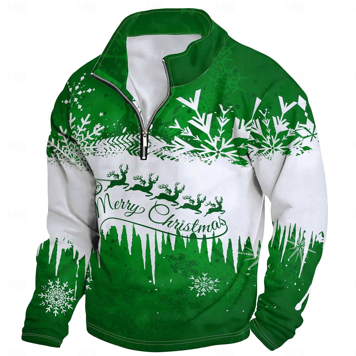 New Year Christmas Men's Sweatshirt Long Sleeve Sweatshirt 3D Print Vacation Going out Streetwear Print Spring &  Fall