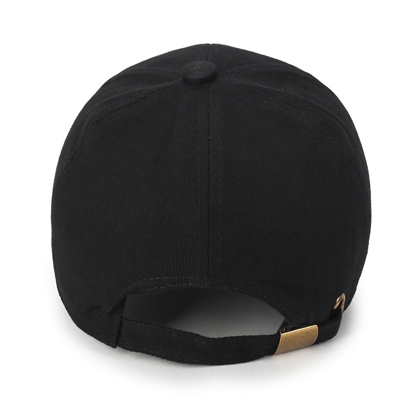 Men's Baseball Cap Black White Cotton Travel Beach Outdoor Vacation Plain Adjustable Fashion