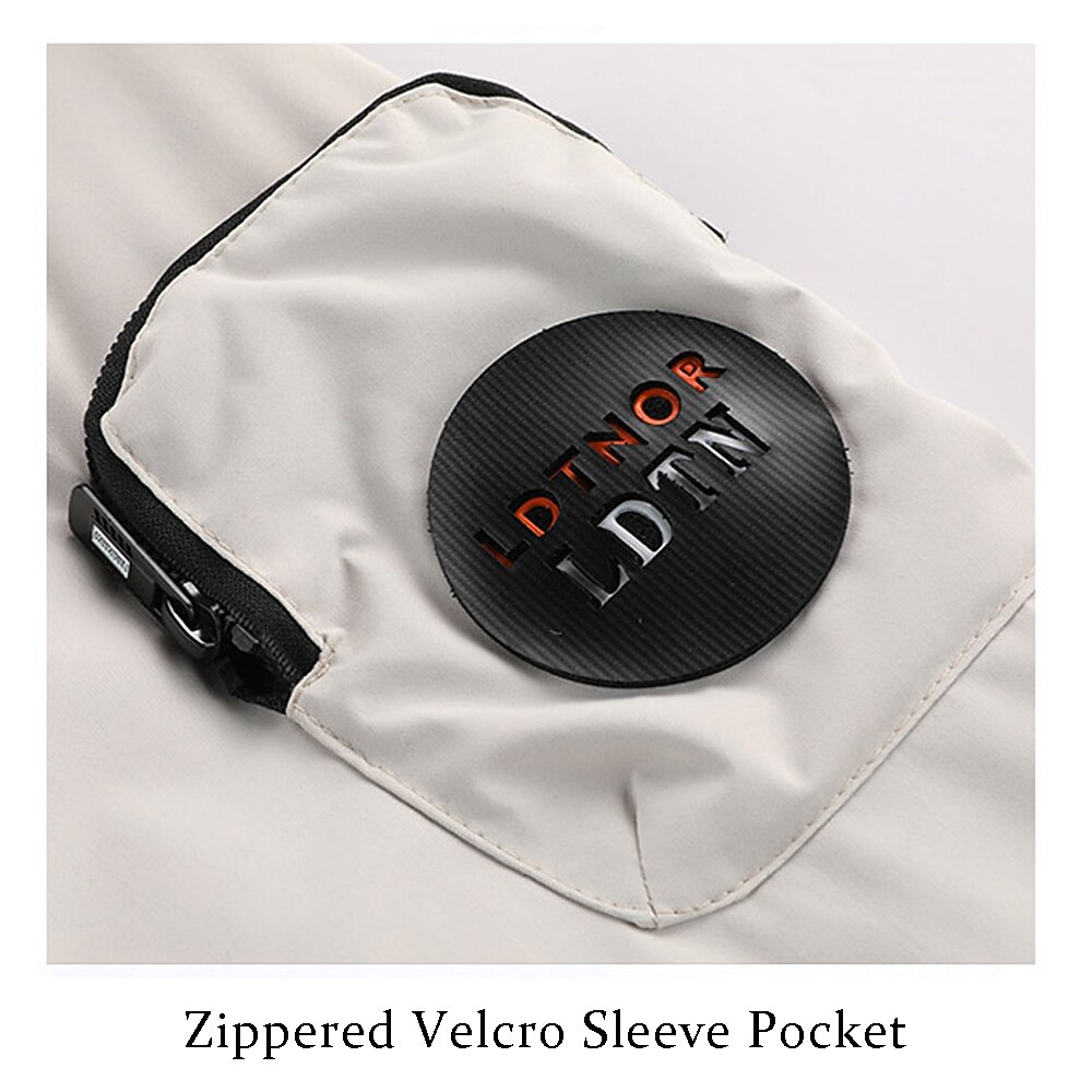 Men's Cow Print Windbreaker Hooded Jacket Parka Waterproof Windproof Multi-Pockets Casual Outdoor Camping & Hiking Detachable Hood Full Zip Coat Outerwear Fall Winter Stand Collar Long Sleeve Black