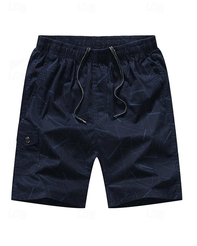 Men's Tactical Shorts Cargo Shorts Shorts Drawstring Elastic Waist Multi Pocket Geometric Wearable Knee Length Outdoor Daily Camping & Hiking 100% Cotton Fashion Classic Yellow Royal Blue