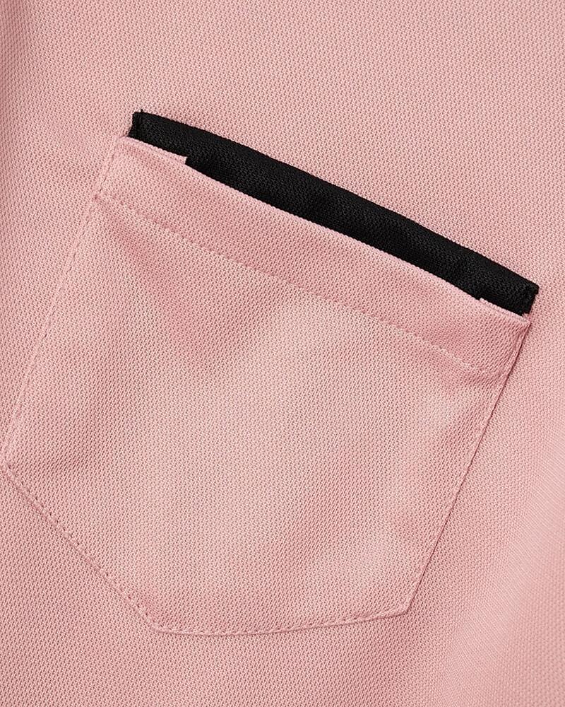 Men's Golf Shirt Golf Polo Work Casual Lapel Short Sleeve Basic Modern Color Block Patchwork Button Spring & Summer Regular Fit Apricot Dark Gray Black White Pink Red Golf Shirt