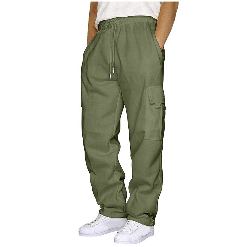 Men's Cargo Sweatpants Sweatpants Trousers Drawstring Pocket Elastic Waist Plain Comfort Sports Outdoor Daily Fashion Casual Black White Micro-elastic
