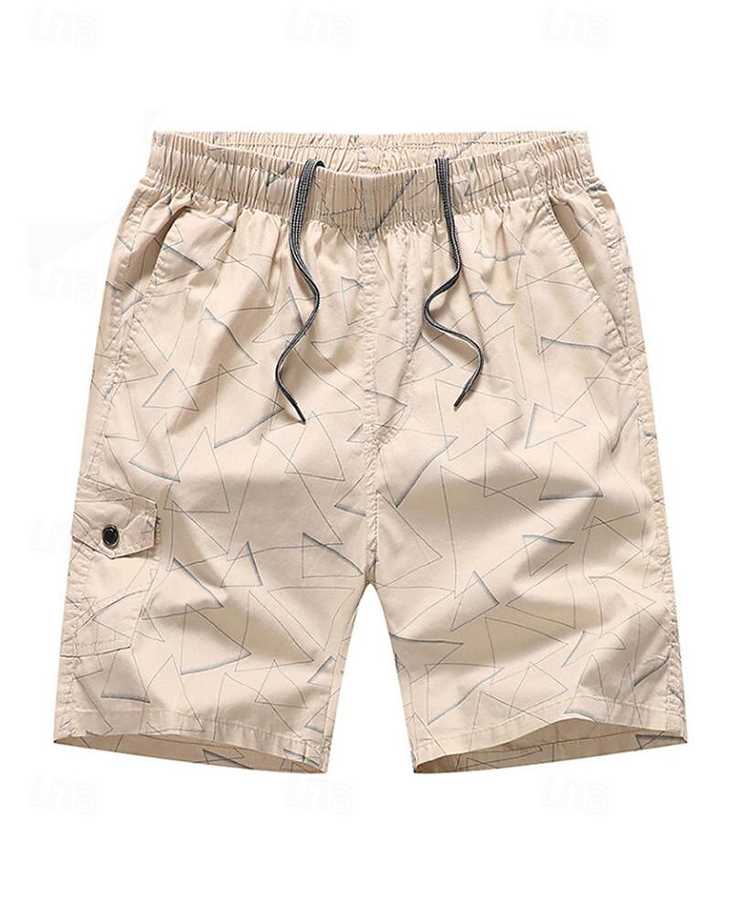 Men's Tactical Shorts Cargo Shorts Shorts Drawstring Elastic Waist Multi Pocket Geometric Wearable Knee Length Outdoor Daily Camping & Hiking 100% Cotton Fashion Classic Yellow Royal Blue
