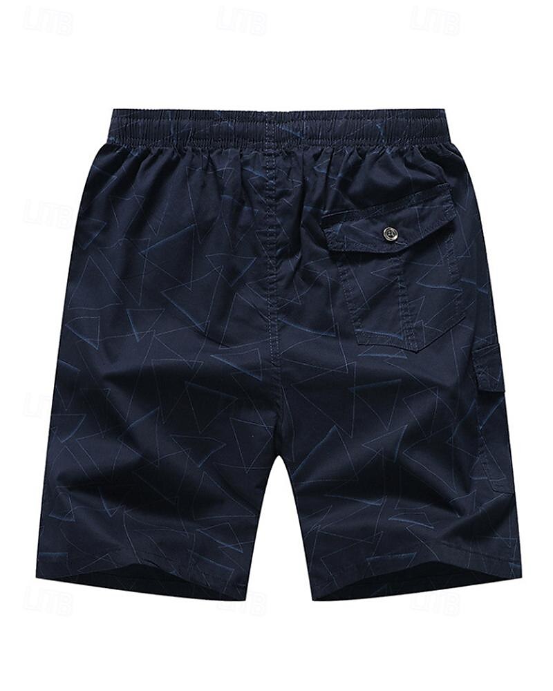 Men's Tactical Shorts Cargo Shorts Shorts Drawstring Elastic Waist Multi Pocket Geometric Wearable Knee Length Outdoor Daily Camping & Hiking 100% Cotton Fashion Classic Yellow Royal Blue