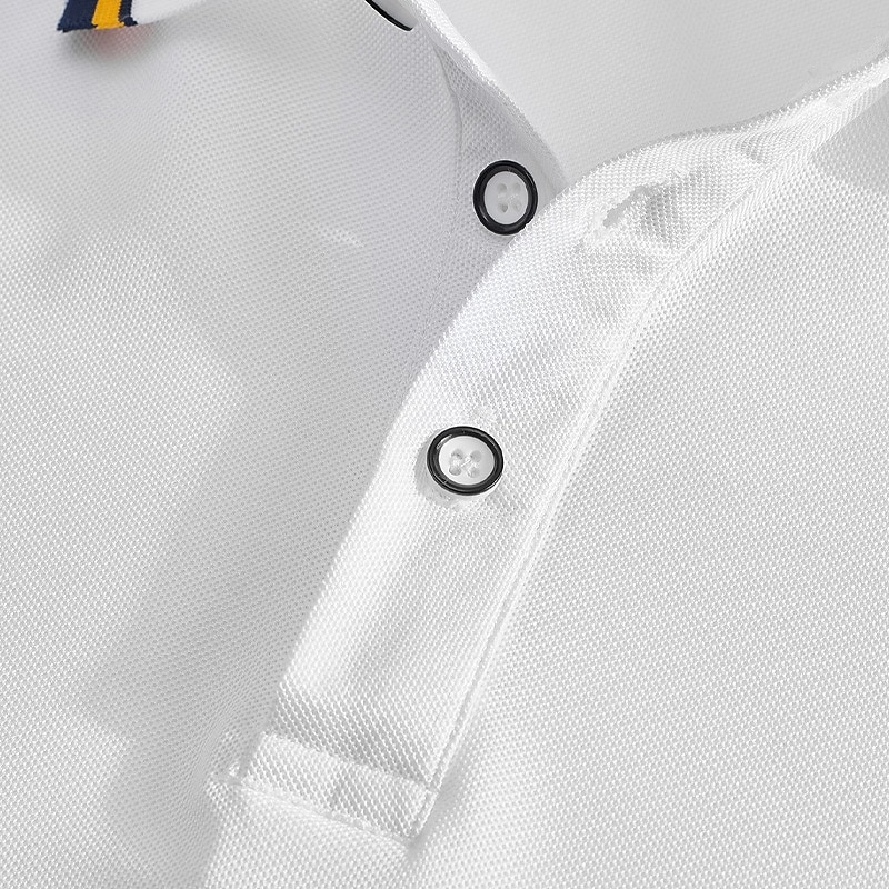 Men's Golf Shirt Pique Polo Shirt Casual Business Ribbed Polo Collar Short Sleeve Fashion Basic Solid Color Plain Buttons Summer Spring Spring &  Fall Regular Fit Lake blue Black White Light Green