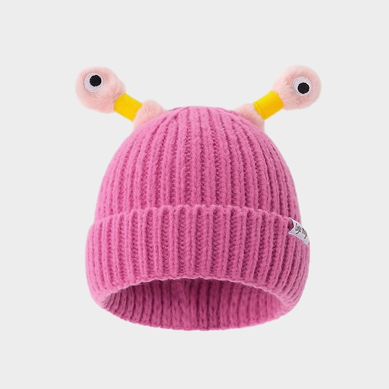 Christmas Gifts Knitted Beanie, Cartoon Glowing Little Monster Knit Hat with Eyes, Retractable Tentacles Beanie Funny Monster LED Knit Beanie