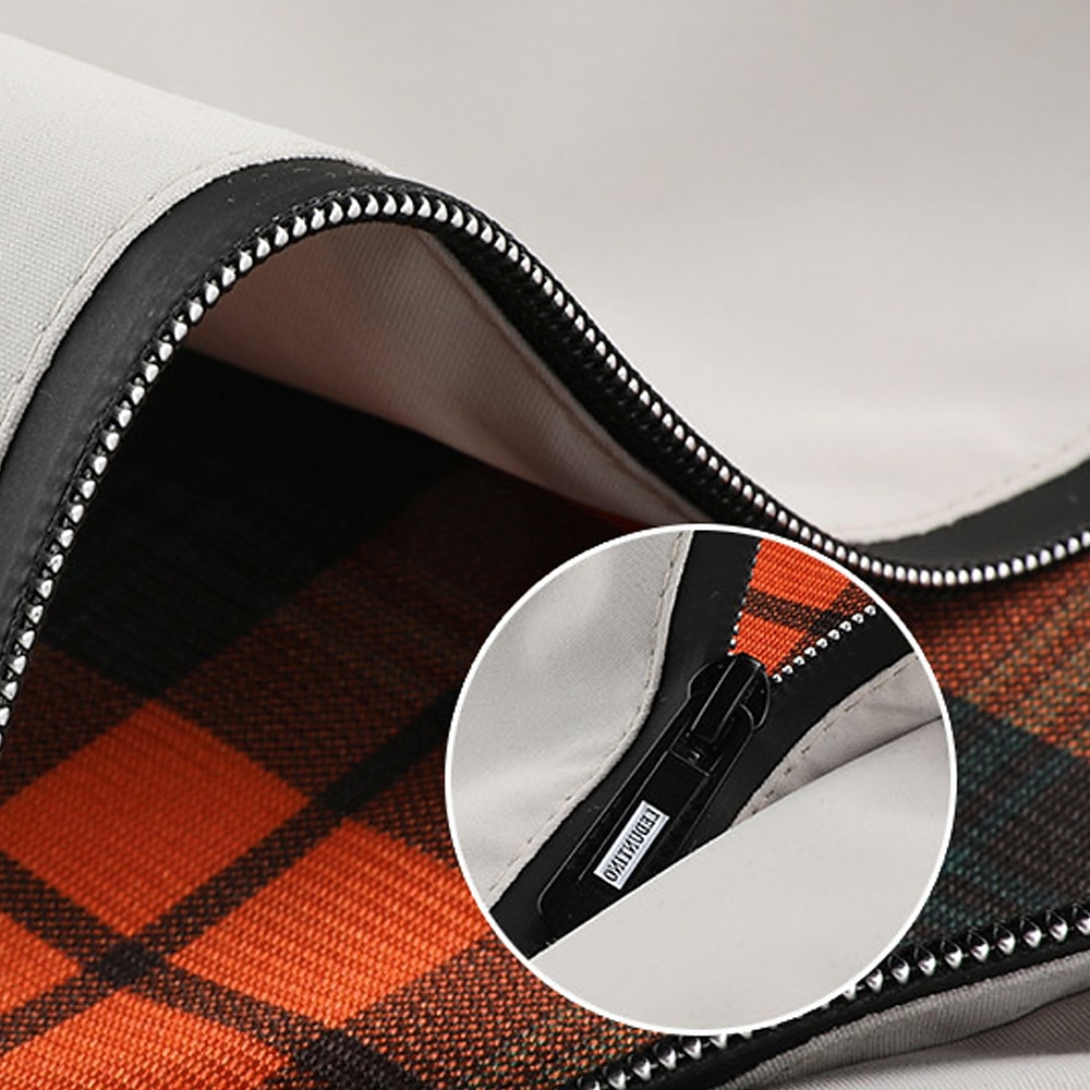 Men's Cow Print Windbreaker Hooded Jacket Parka Waterproof Windproof Multi-Pockets Casual Outdoor Camping & Hiking Detachable Hood Full Zip Coat Outerwear Fall Winter Stand Collar Long Sleeve Black