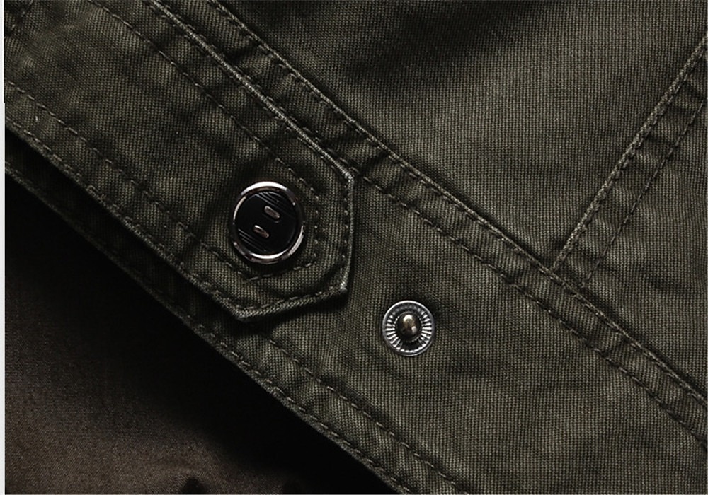 Men's Bomber Jacket Varsity Jacket Tactical Jacket Casual Wearable Multi Pocket Spring Fall Winter Military Military Style Stand Collar Regular Cotton Black Khaki Army Green Jacket