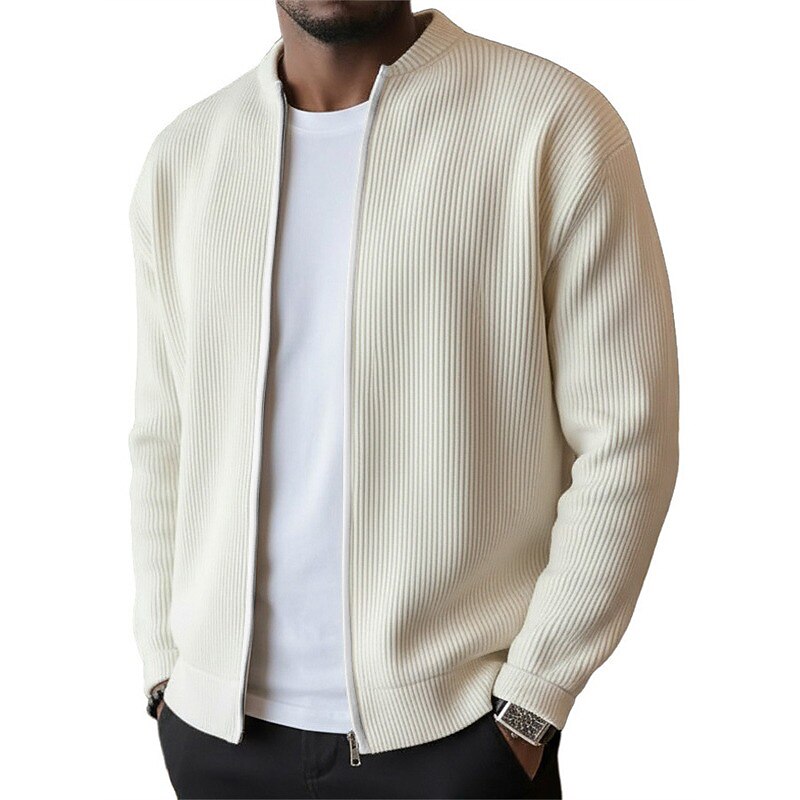 Men's Lightweight Jacket Corduroy Jacket Casual Jacket Vacation Daily Breathable Pocket Spring Fall Plain Fashion Classic Stand Collar Regular Black Light Green Red Navy Blue Purple Jacket