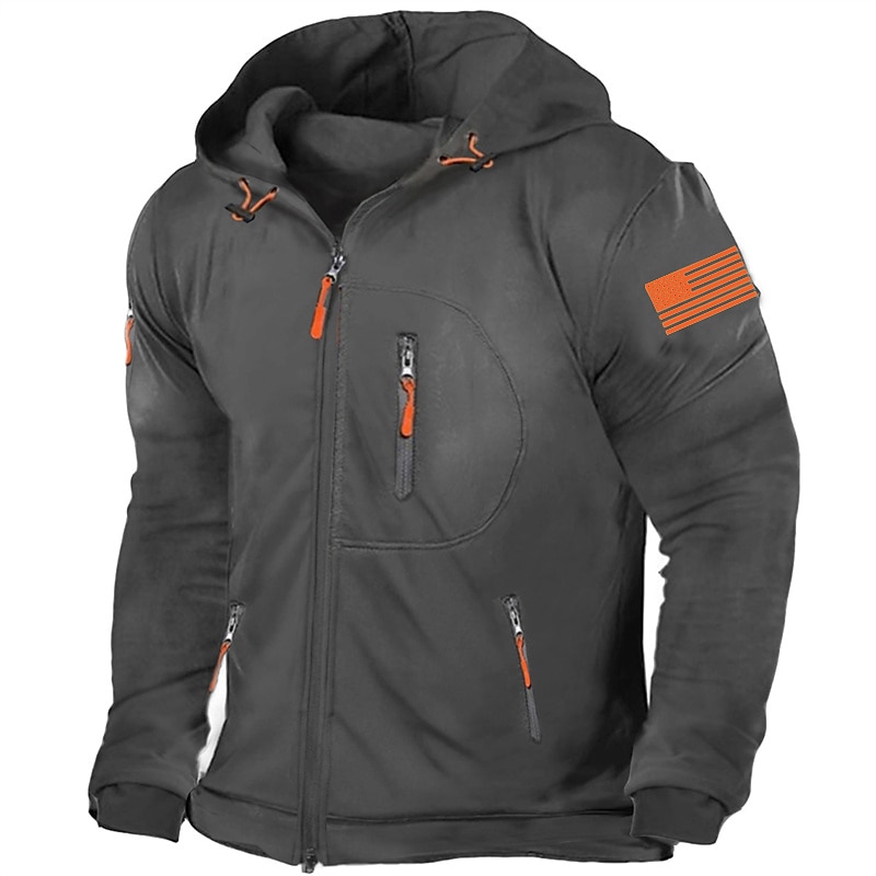 Men's Full Zip Hoodie Sweat Jacket Black Wine Navy Blue Royal Blue Green Hooded Plain Zipper Sports & Outdoor Sports Streetwear Hot Stamping Streetwear Basic Casual Fall Winter Clothing Apparel