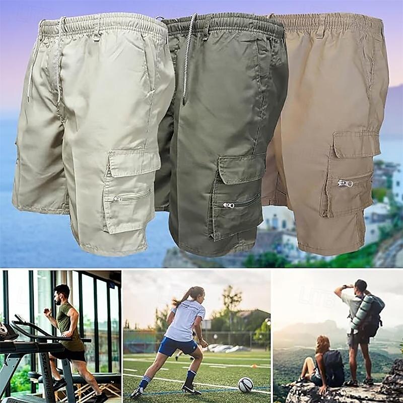 Men's Cargo Shorts Hiking Shorts Military Outdoor Regular Fit Waterproof Breathable Quick Dry Shorts Zipper Pocket Black Army Green Hunting Climbing Camping / Hiking / Caving S M L XL XXL