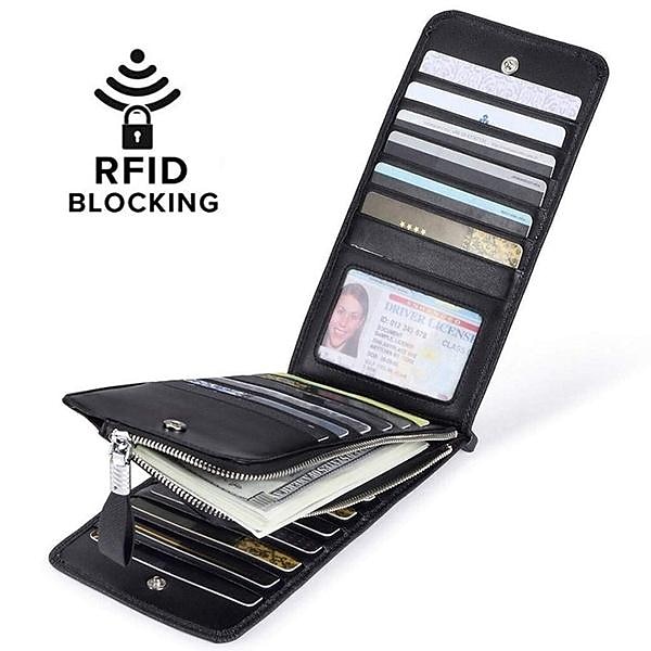 RFID Blocking Bifold Multi Card Case Wallet with Zipper Pocket Men/women Card Holder Wallet