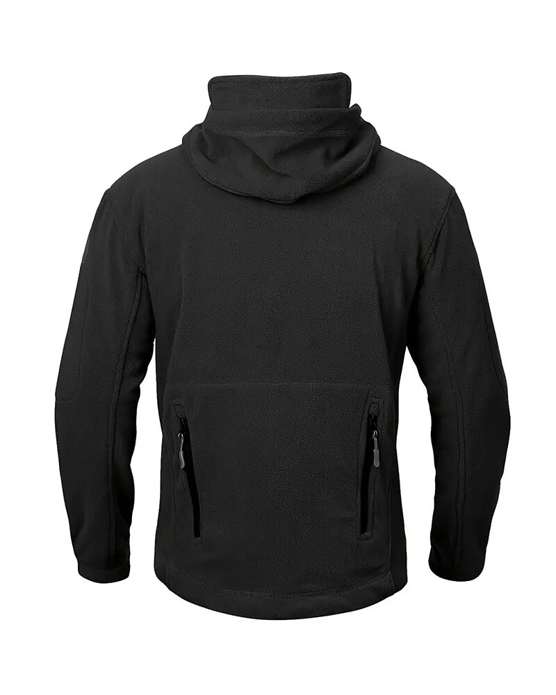 Men's Fleece Jacket Military Jacket Tactical Jacket Daily Vacation Thermal Warm Pocket Fleece Fall & Winter Plain Fashion Streetwear Hooded Regular Black Khaki Army Green Gray Jacket