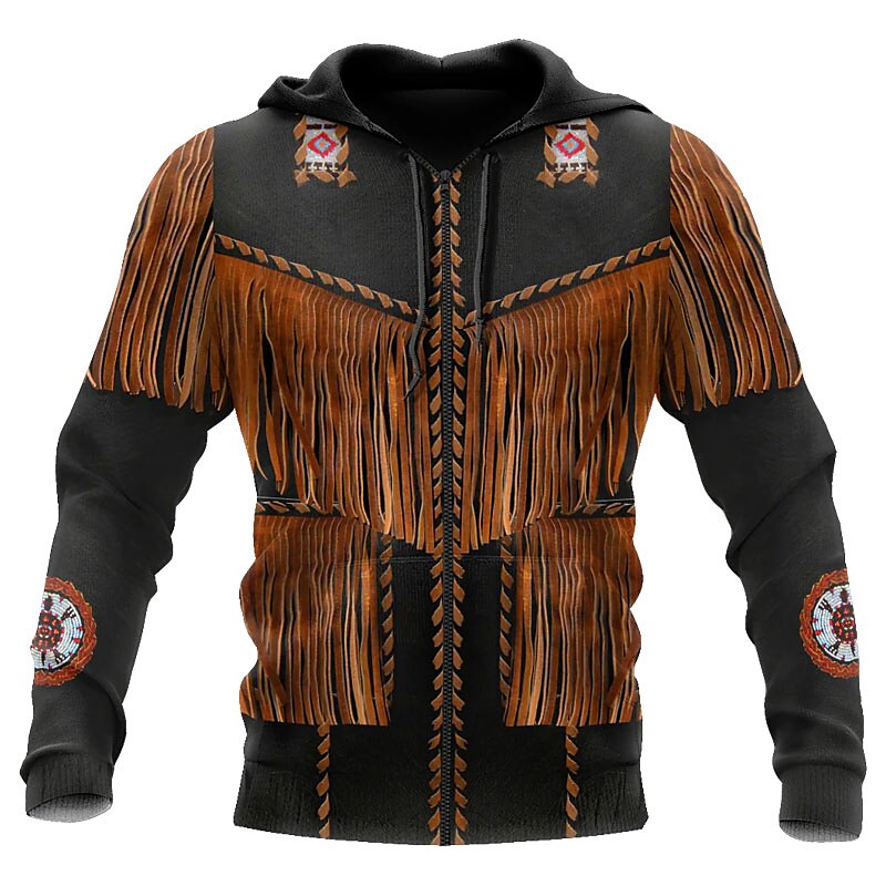 Men's Hoodie Pullover 3D Print Plus Size Basic Long Sleeve Sweatshirt