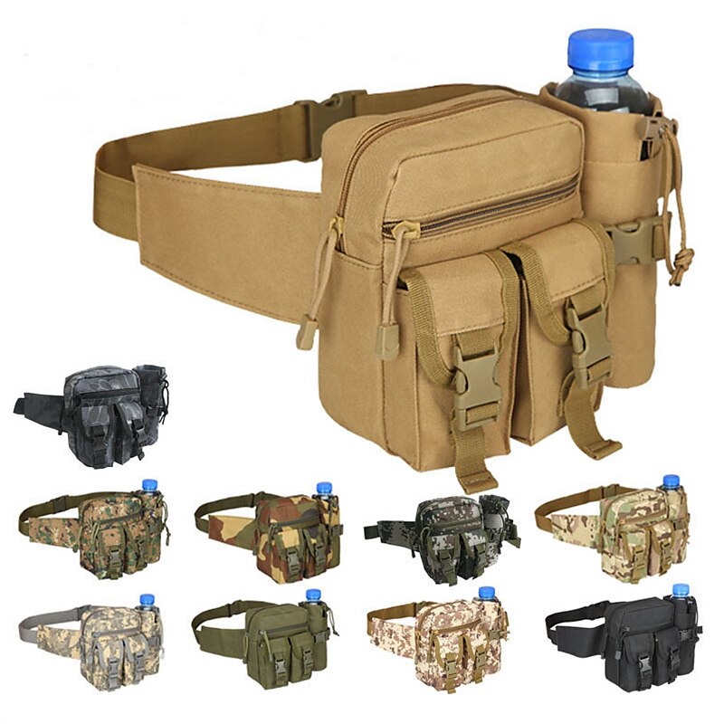 Men's Fanny Pack Chest Bag Belt Bag Nylon Outdoor Daily Buckle Zipper Print Adjustable Durable Anti-Shock Solid Color Color Block Plain CP Color Jungle camouflage ArmyGreen Crossbody Bag