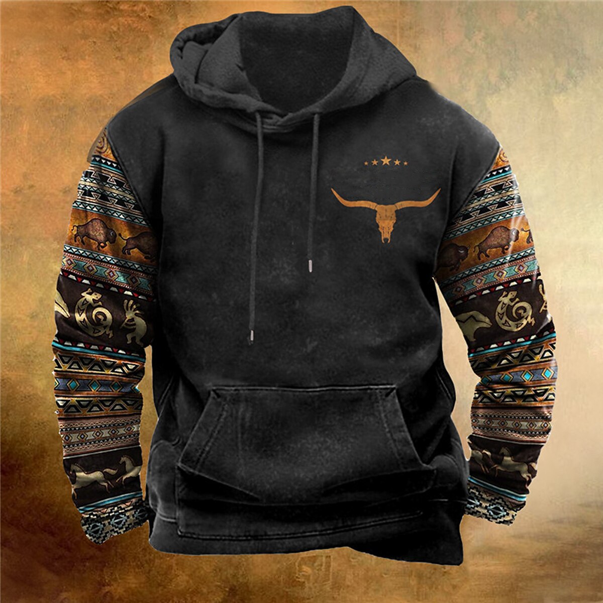 Men's Pullover Hoodie Sweatshirt White & Green Black Red Blue Brown Hooded Animal Bohemian Style Graphic Prints Print Daily Sports 3D Print Streetwear Designer Basic Spring &  Fall Clothing Apparel
