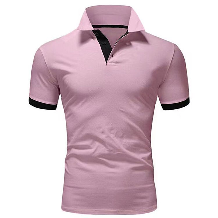 Men's Golf Shirt Polo Casual Sports Classic Short Sleeve Basic Casual Solid Color Plain Button Front Summer Spring Regular Fit Apple Green Light Pink Golden yellow Lake blue Yellow and Navy Black
