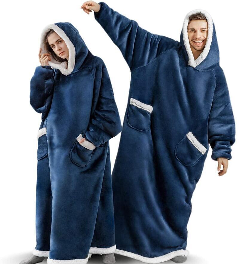 Adults' Oversized Hoodie Blanket Wearable Blanket With Pocket Solid Color Onesie Pajamas Flannel Cosplay For Men and Women Carnival Animal Sleepwear Cartoon Festival / Holiday Costumes