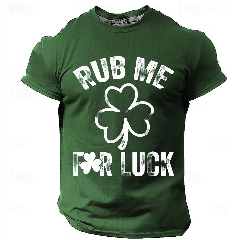 St. Patrick Men's Graphic Shamrock Lucky Irish T Shirt T shirt Tee Short Sleeve T shirt 3D Print Crew Neck Shirt Daily Designer Casual Sports Outdoor Holiday Going out Green 1# Green 2# Green 3#