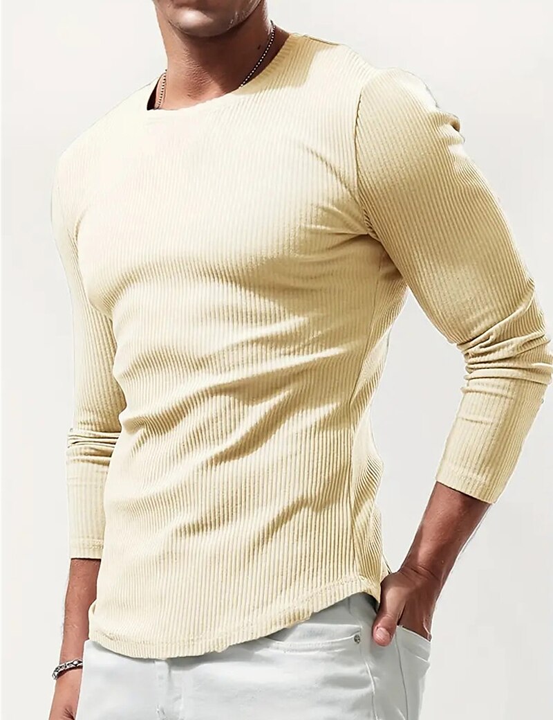 Men's Basic Henley T shirt Tee Long Sleeve Tops Plain 