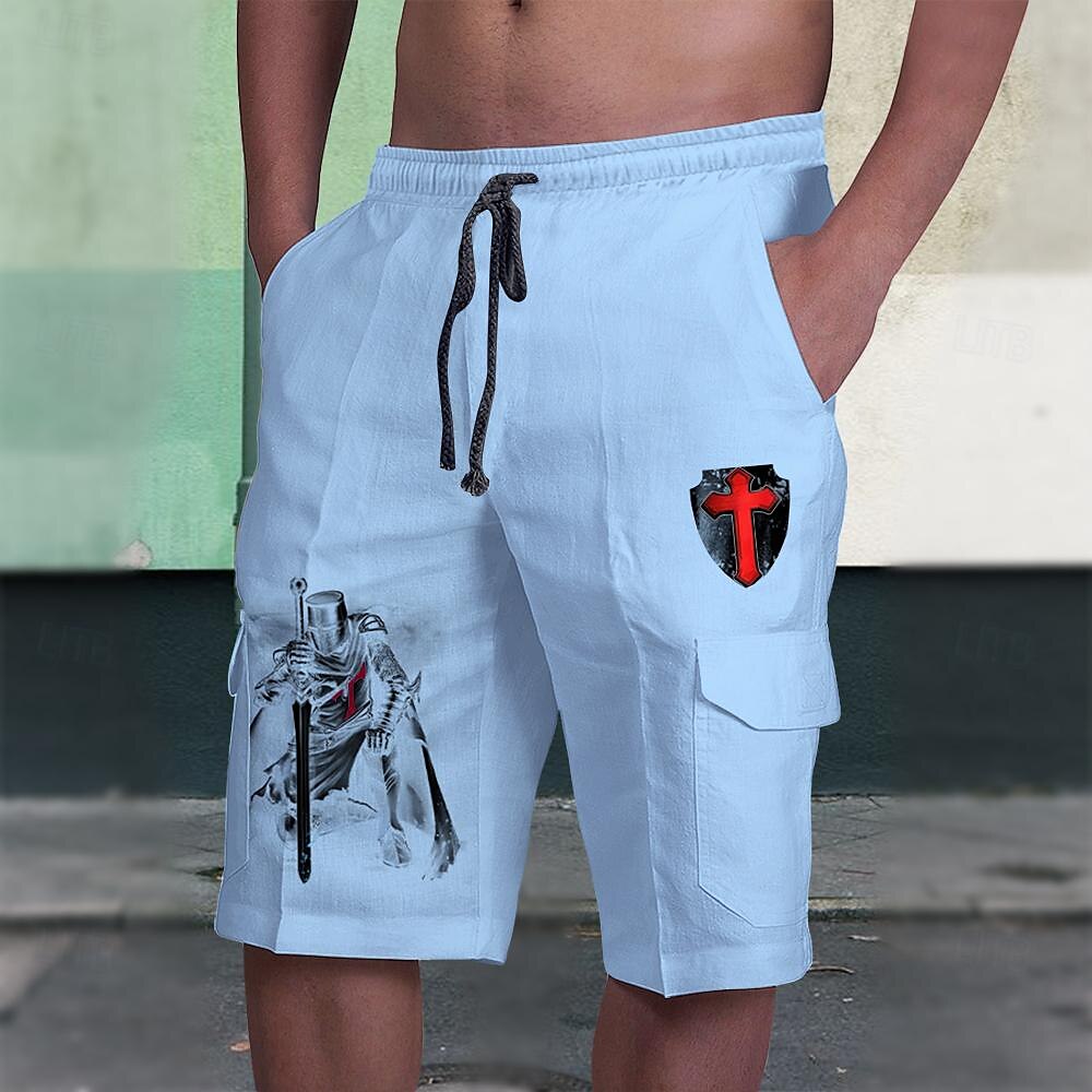 Men's Shorts Drawstring Side Pockets Cross Tummy Control Short Outdoor Casual Holiday Vacation Fashion Dark Brown Black Micro-elastic