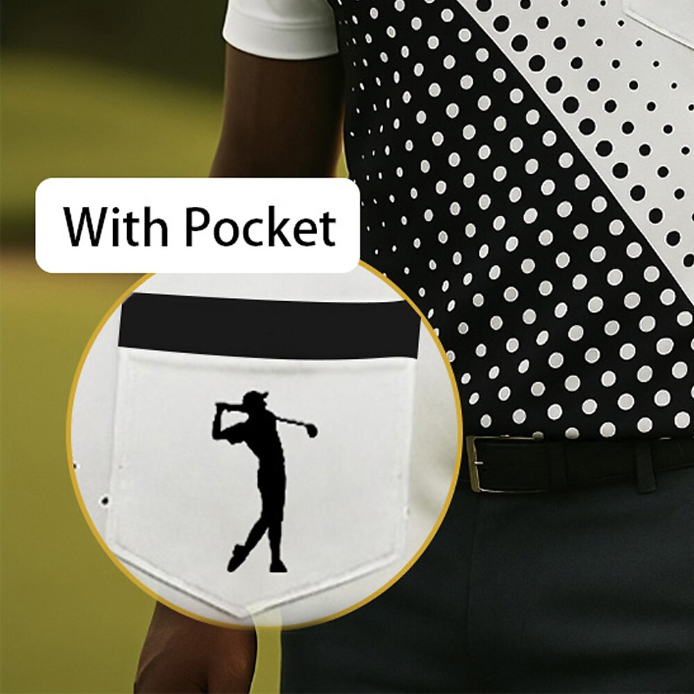 Men's Geometric Golf Sports Polo Shirts Short Sleeve Polo Shirts Collared Shirts Business Casual Outdoor Athleisure Daily Wear 3D Print Summer Blue Purple Green