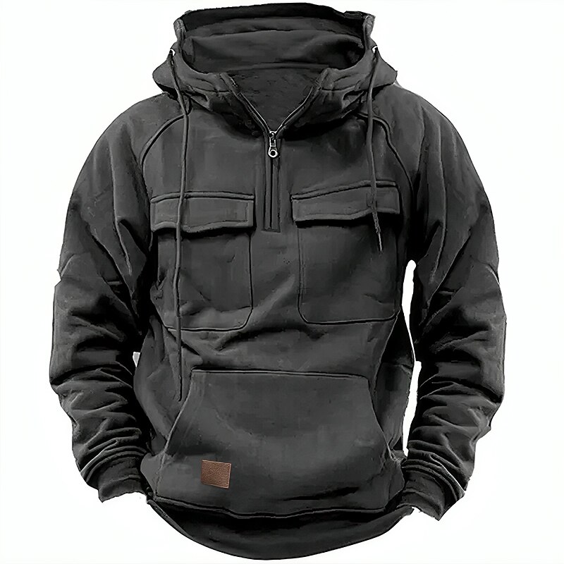 Men's Hoodie Quarter Zip Hoodies Plain Tactical Sports & Outdoor Streetwear