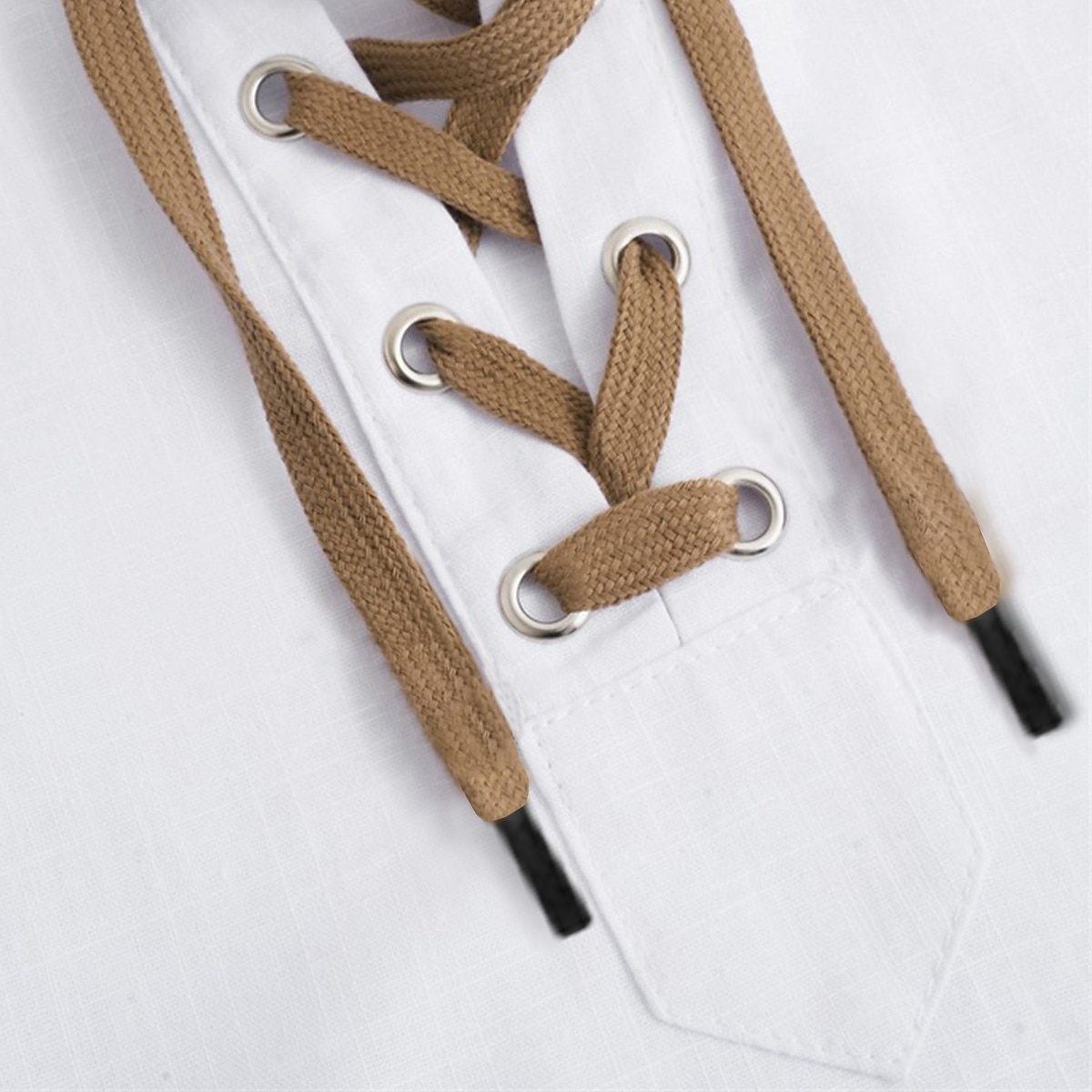 Men's Shirt Linen Shirt Viking Style Pirate Shirt Summer Shirt Beach Wear White Orange Green Light Blue Long Sleeve Solid Color Collarless Street Daily Clothing Apparel