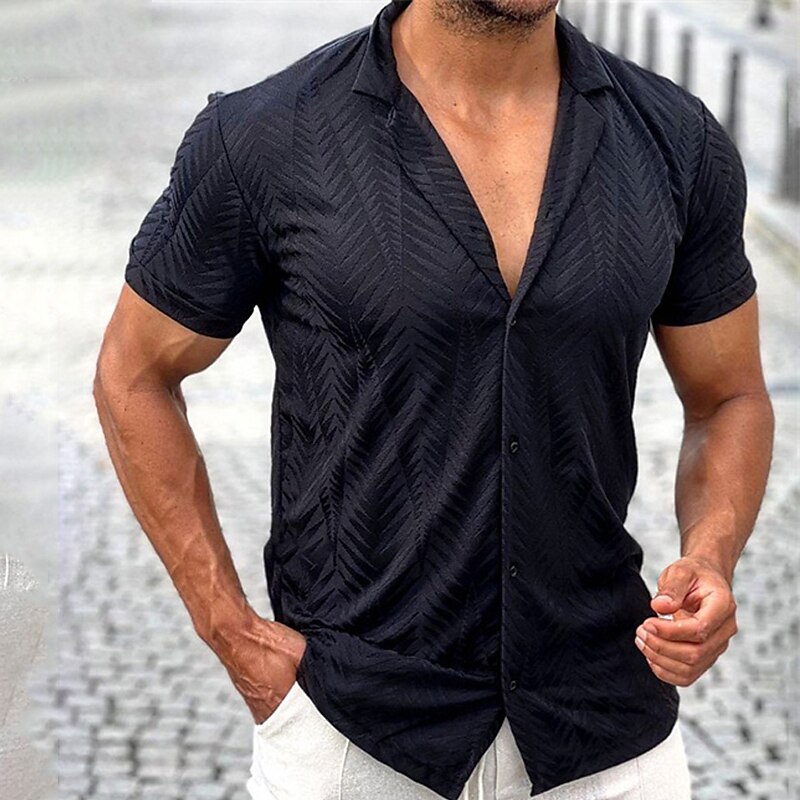 Men's Shirt Button Up Shirt Summer Shirt Camp Collar Shirt Cuban Collar Shirt