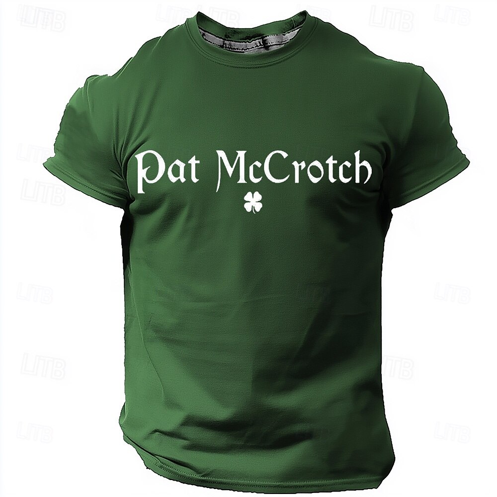 St. Patrick Men's Graphic Shamrock Lucky Irish T Shirt T shirt Tee Short Sleeve T shirt 3D Print Crew Neck Shirt Daily Designer Casual Sports Outdoor Holiday Going out Green 1# Green 2# Green 3#