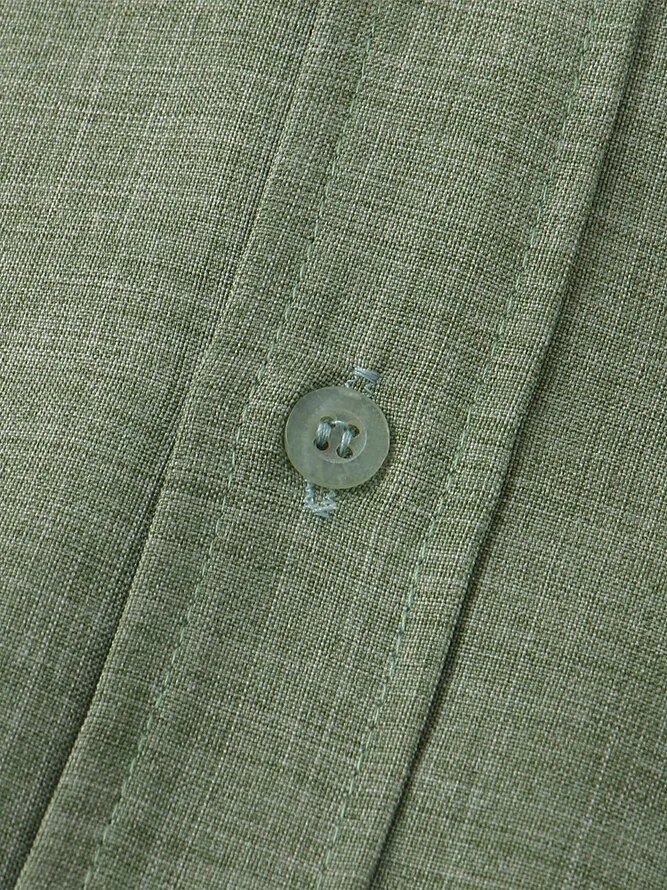 Men's Linen Shirt Casual Shirt Black White Yellow Short Sleeve Plain Henley Spring & Summer Hawaiian Holiday Clothing Apparel Front Pocket