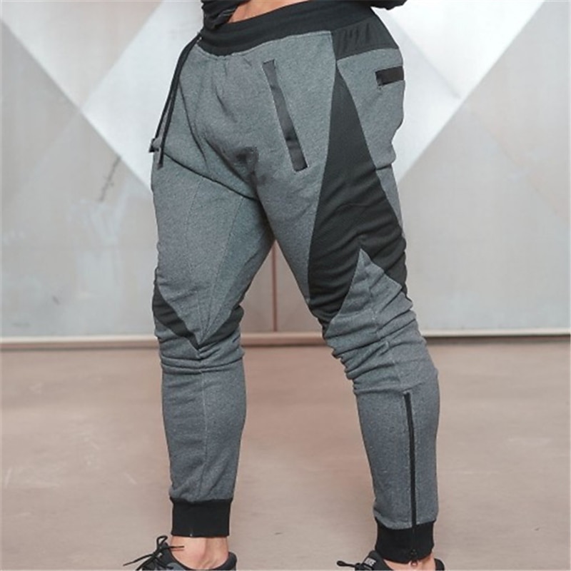 Men's Sweatpants Joggers Pocket Drawstring Elastic Waist Color Block Comfort Breathable Outdoor Daily Going out