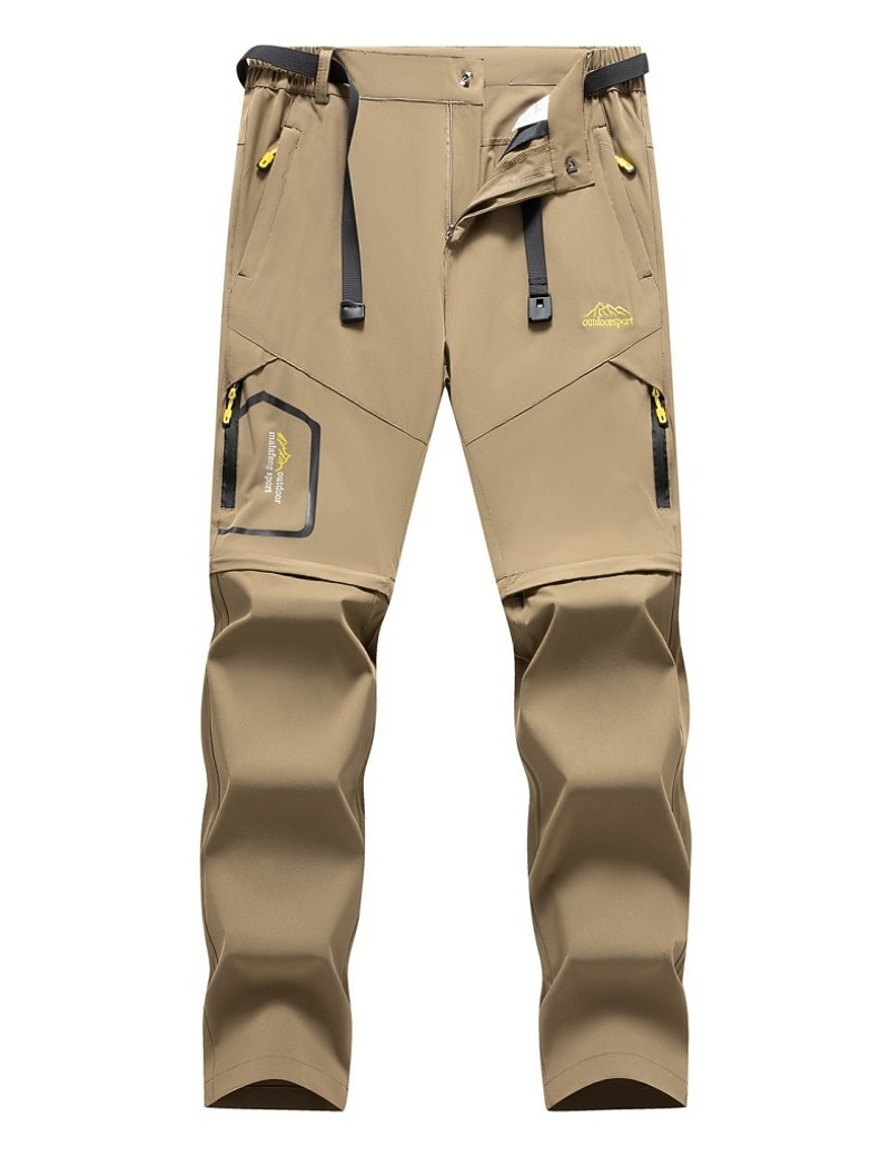 Men's Trousers Tactical Pants Casual Pants Hiking Pants Outdoor Pants Pocket Convertible Solid Color Waterproof Quick Dry Daily Outdoor Holiday Streetwear Stylish Khaki Black Inelastic
