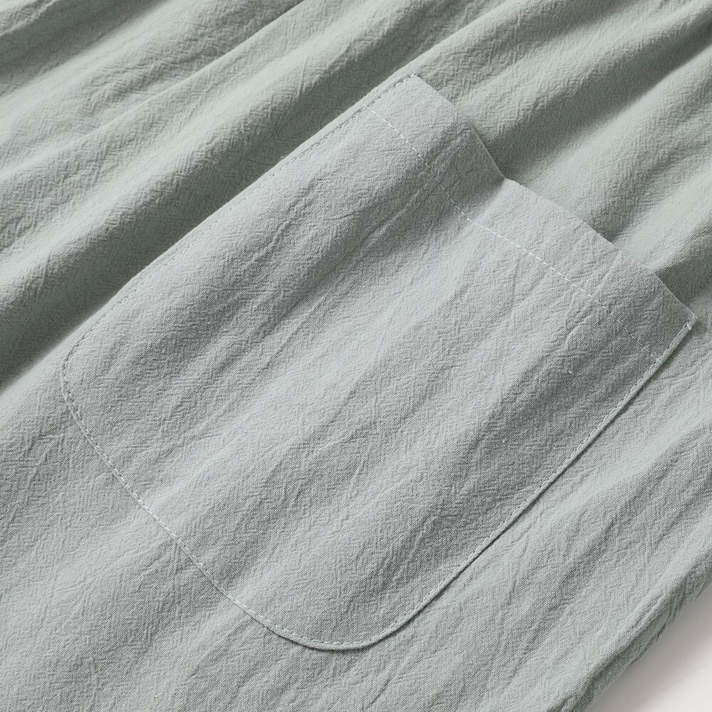 Men's Beach Pocket Drawstring Elastic Waistband Plain Comfort Breathable Daily Linen Cotton Blend Stylish Hip Hop Micro-elastic Linen Pants