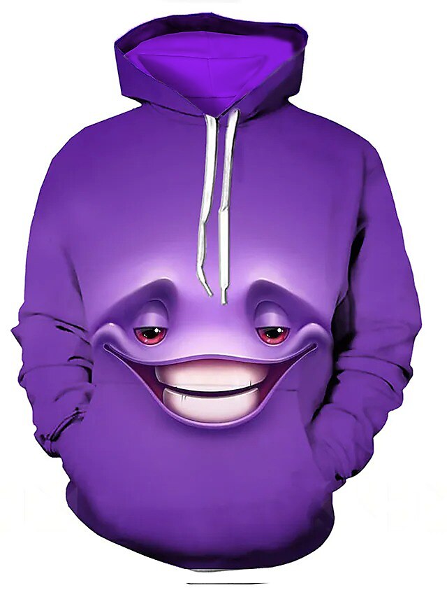 Men's Hoodie Pullover 3D Print Plus Size Basic Long Sleeve Sweatshirt