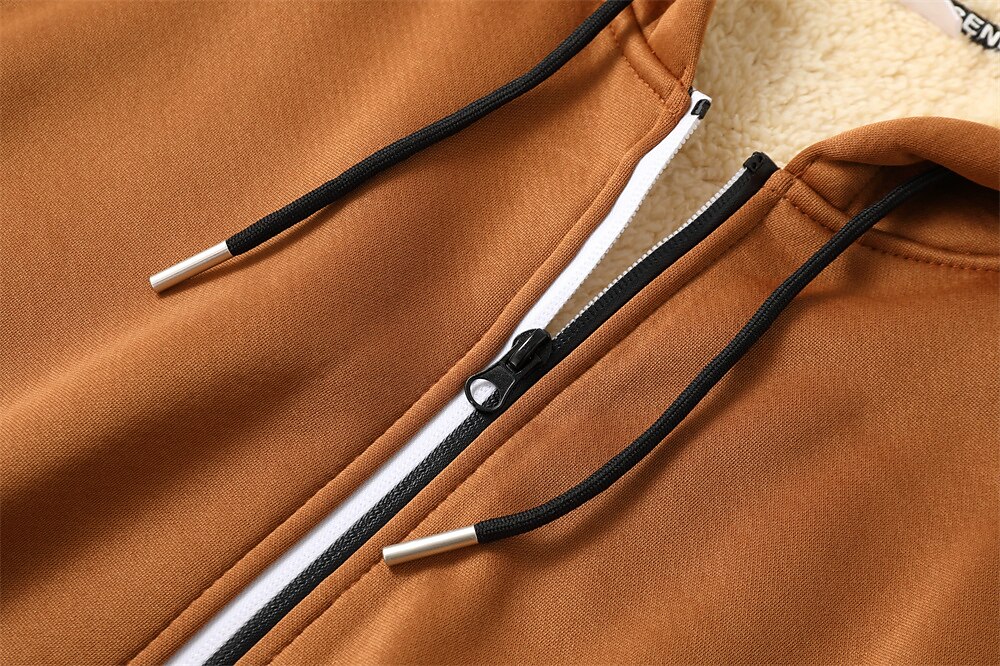 Men's Double Layer Fleece Hooded Jacket Sweat Jacket Black White Wine Army Green Navy Blue Hooded Solid Color Zipper Cool Casual Essential Winter Clothing Apparel Hoodies Sweatshirts  Long